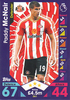 Paddy McNair Sunderland 2016/17 Topps Match Attax #261